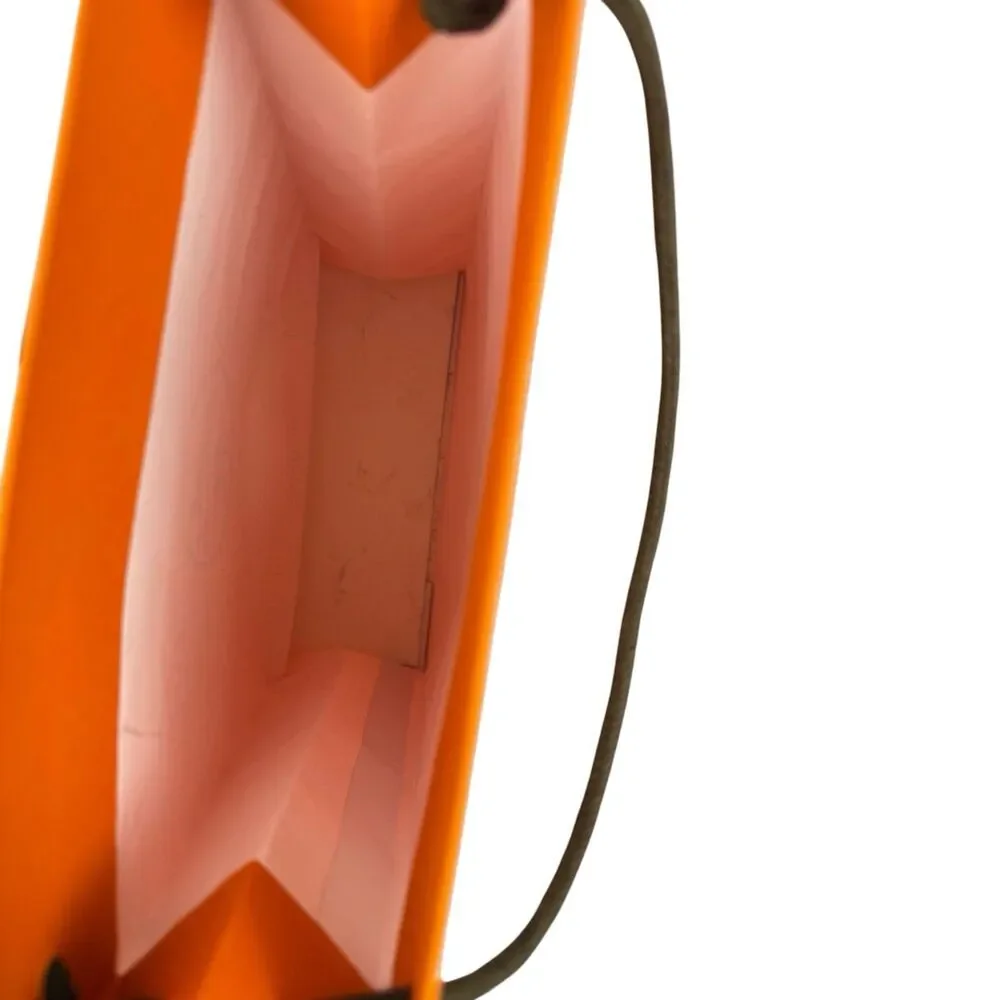 Authentic Hermes Orange Paper Empty Shopping Gift Bag 11